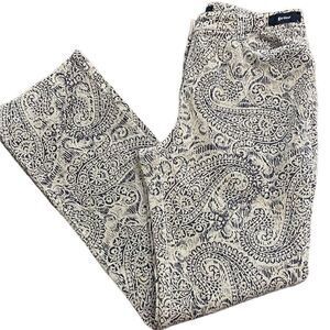 Gardeur Germany Pants EU 42 Black Beige Paisley Corduroy Stretch Trousers